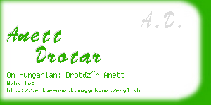 anett drotar business card